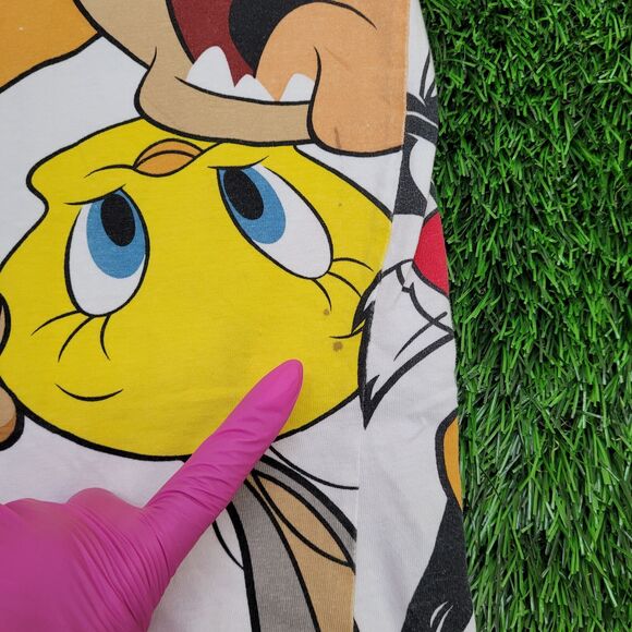 Looney-Tunes AOP Tweety Shirt Womens Small 20x24 White Baggy - Picture 8 of 14
